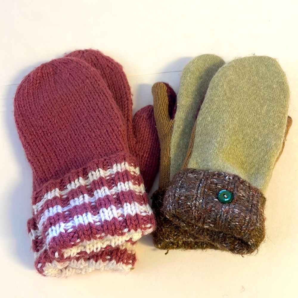 Hand Knit in Vermont “Bernie Sanders “mittens.